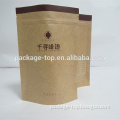 customized fashionable elegant flat bottom kraft brown sealable paper kraft bag stone paper bag